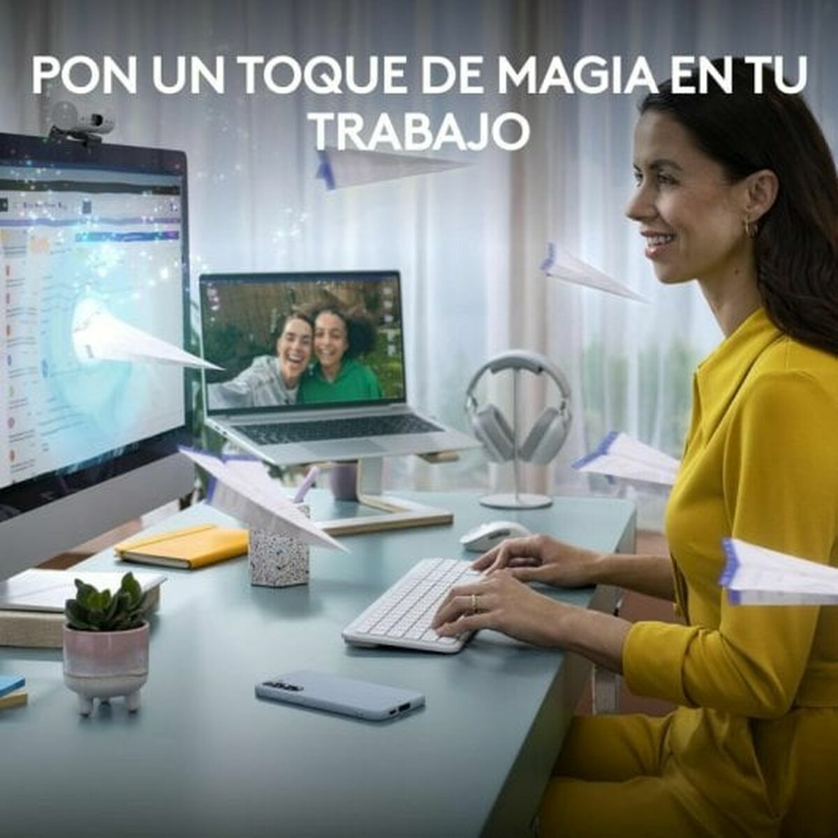 clavier et souris Logitech 920-012596 Blanc Espagnol QWERTY